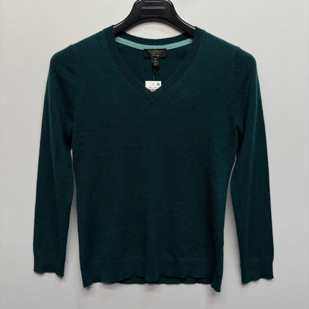NWT Charter Club Women 100% Cashmere Sweater Size Medium D123 -19